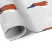 Papier Cadeau Carte du drapeau de l'État de Caroline du Nord (Coin rond)