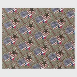 Papier Cadeau Carte du drapeau de l'État de Texas Lone Star