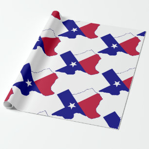 Papier Cadeau Carte du drapeau du Texas