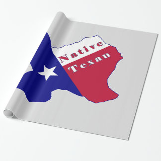 Papier Cadeau Carte du drapeau texan natif