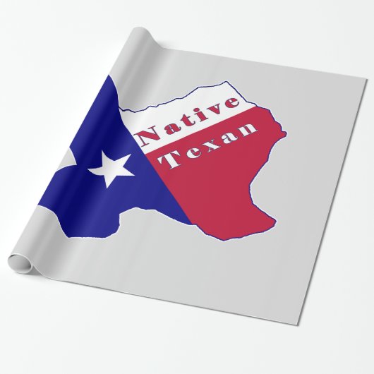 Papier Cadeau Carte du drapeau texan natif (Déroulé)
