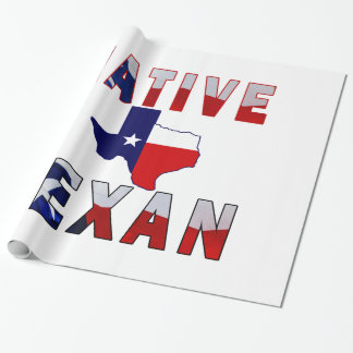 Papier Cadeau Carte du drapeau texan natif