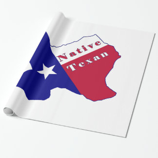 Papier Cadeau Carte du drapeau texan natif