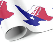 Papier Cadeau Carte du drapeau Texas Forever (Coin rond)