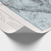 Papier Cadeau Carte du fond de l'océan Pacifique Sud (1982) (Coin)