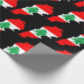 Papier Cadeau Carte du Liban avec drapeau (Coin)