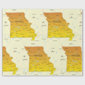 Papier Cadeau Carte Du Missouri (Plat)