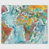 Papier Cadeau Carte du monde (Plat)
