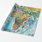 Papier Cadeau Carte du monde (Déroulé)