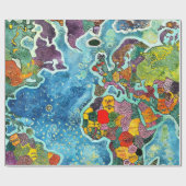 Papier Cadeau Carte du monde  (Plat)