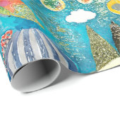Papier Cadeau Carte du monde  (Coin rond)