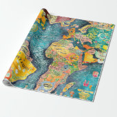 Papier Cadeau Carte du monde (Déroulé)