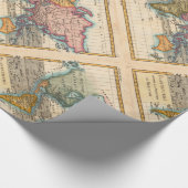 Papier Cadeau Carte du monde 1700s Antique Continents (Coin)