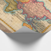 Papier Cadeau Carte du monde 1700s Antique Continents (Coin)