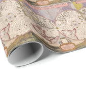 Papier Cadeau Carte du monde antique (Coin rond)