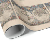 Papier Cadeau Carte du monde antique : Art de la cartographie hi (Coin rond)