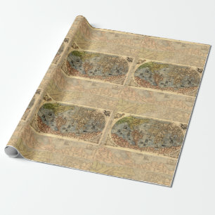 Papier Cadeau Carte du monde antique de Forlani 1565 Cartographi