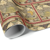 Papier Cadeau Carte du monde antique n°2 (Coin rond)