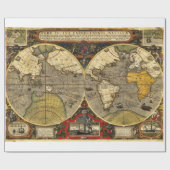Papier Cadeau Carte du monde antique n°2 (Plat)