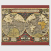 Papier Cadeau Carte du monde antique n°2 (Plat)