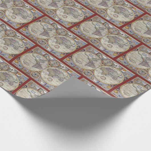 Papier Cadeau Carte du monde antique n°3 (Coin)