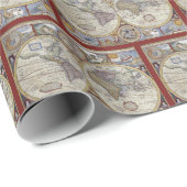 Papier Cadeau Carte du monde antique n°3 (Coin rond)