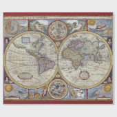 Papier Cadeau Carte du monde antique n°3 (Plat)