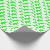 Papier Cadeau Carte du monde blanc vert (Coin)
