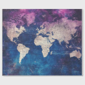 Papier Cadeau Carte du monde céleste vintage (4) (Plat)