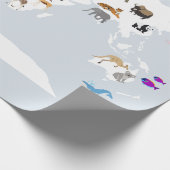 Papier Cadeau Carte du monde pour enfants Animaux (Coin)