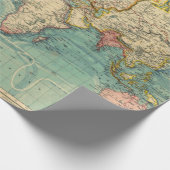 Papier Cadeau Carte du monde vintage (Coin)