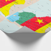 Papier Cadeau Carte Du Papier D'Enveloppement Du Cameroun