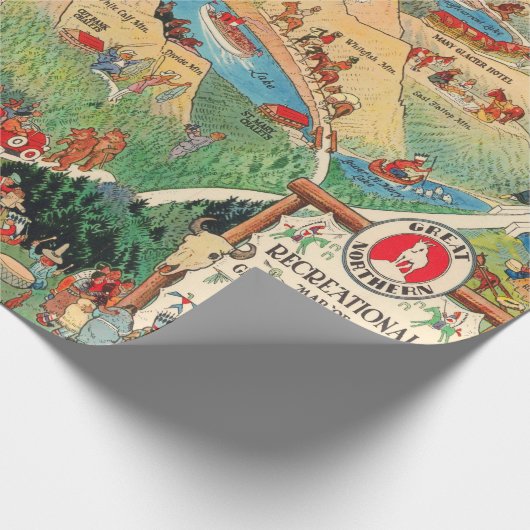 Papier Cadeau Carte du parc national Old Glacier (1925) (Coin)