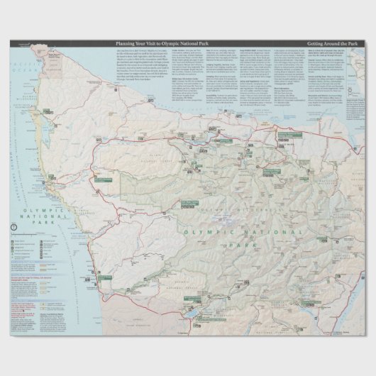 Papier Cadeau Carte du parc national olympique (2010) (Plat)