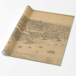 Papier Cadeau Carte imagée vintage de DC de Washington (1872)
