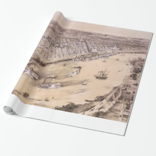 Papier Cadeau Carte imagée vintage de la Nouvelle-Orléans (185