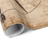 Papier Cadeau Carte mondiale de l'âge de découverte des navires  (Coin rond)