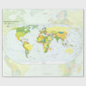 Papier Cadeau Carte mondiale Globe Pays Atlas (Plat)