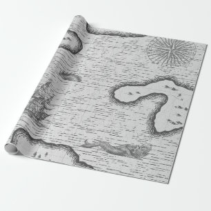 Papier Cadeau Carte nautique antique