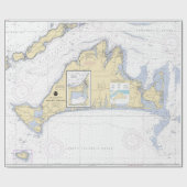 Papier Cadeau Carte nautique authentique Martha's Vineyard (Plat)