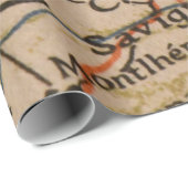 Papier Cadeau Carte Paris (Coin rond)