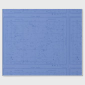 Papier Cadeau Carte Periwinkle Blue Star (Plat)