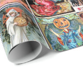 Papier Cadeau Carte postale de cru de Halloween (Coin rond)