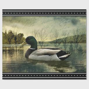 Papier Cadeau Carte postale Patinée vintage Mallard Duck