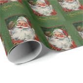 Papier Cadeau Carte postale victorienne Père Noël emballage cade (Coin rond)
