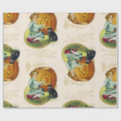 Papier Cadeau Carte postale vintage de Halloween (Plat)