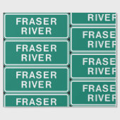 Papier Cadeau Carte routière du fleuve Fraser Colombie-Britanniq (Plat)