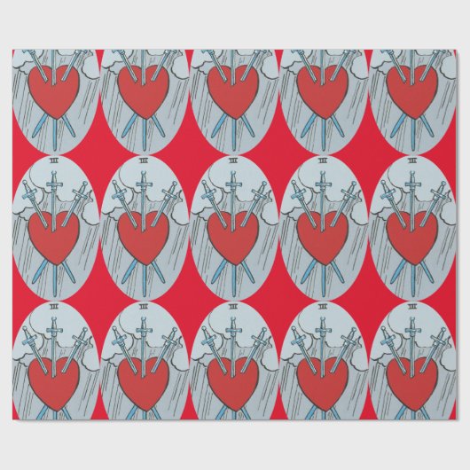 Papier Cadeau Carte Tarot 3 épées Thunder_Cove (Plat)