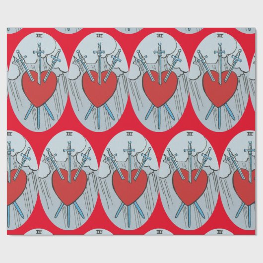 Papier Cadeau Carte Tarot 3 épées Thunder_Cove (Plat)