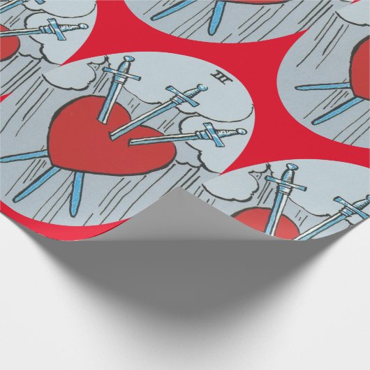 Papier Cadeau Carte Tarot 3 épées Thunder_Cove (Coin)